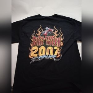 Harley Davidson 2007 black Spring Bike Week Myrtle Beach Graphic T Shirt Size M